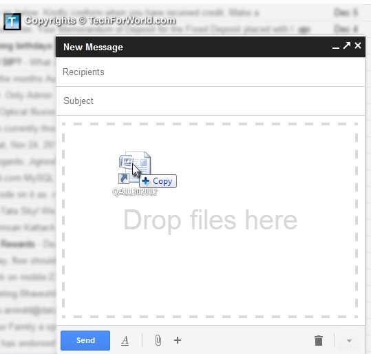 Gmail drag and drop file to attach
