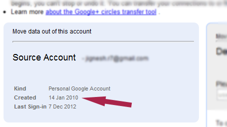 How to know Gmail account creation date