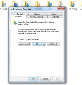 How to change location of user folder on Windows
